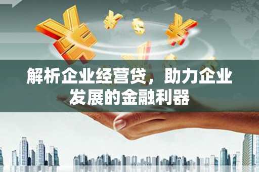 太白解析企业经营贷，助力企业发展的金融利器