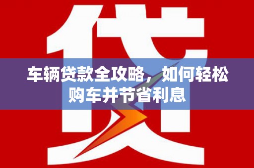 蒸湘车辆贷款全攻略，如何轻松购车并节省利息
