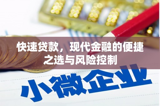 铁山快速贷款，现代金融的便捷之选与风险控制