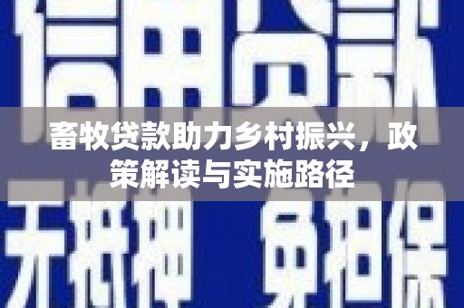 岢岚畜牧贷款助力乡村振兴，政策解读与实施路径