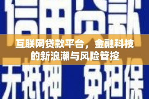高邮互联网贷款平台，金融科技的新浪潮与风险管控