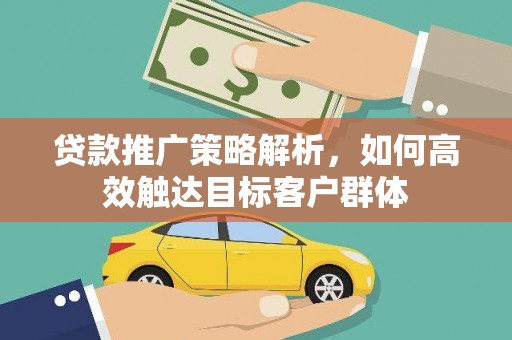 金溪贷款推广策略解析，如何高效触达目标客户群体