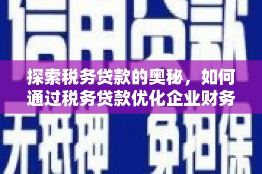 阿合奇探索税务贷款的奥秘，如何通过税务贷款优化企业财务